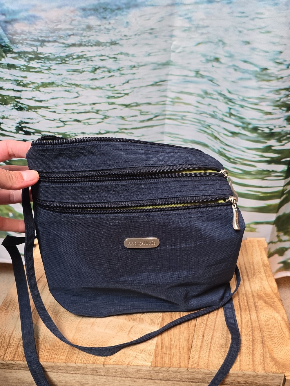 Baggallini Navy Crossbody Bag with Multiple Zip Pockets